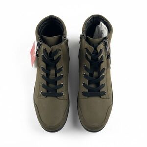LCND Men's Olive Green Leather Lace Up Zipper High Top Boots Size 9M NEW